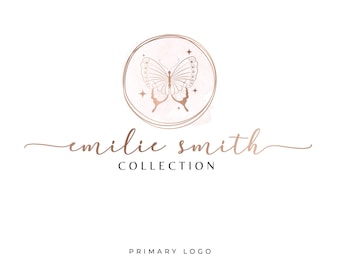 Butterfly Logo, Wellness Logo, Beauty Logo, Skincare Logo, Salon Logo, Feminine Logo, Therapist Logo, Watermark Logo, Makeup Logo