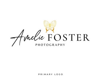 Photography Logo, Premade Logo, Watermark Logo, Photographer Logo, Butterfly Logo, Business Logo, Logo Photography, Minimalist Logo