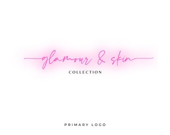 Makeup Artist Logo, Lash Logo, Glowing Logo, Pink Logo, Beauty Logo, Gold Logo, Brow Logo, Nail Logo, Luxury Logo, Premade Logo