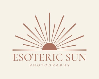 Gold Sunburst Logo: Boho Business Branding