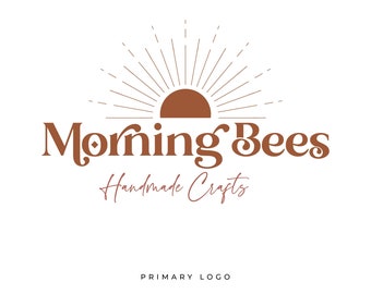 Sunburst Business Logo: Retro Boho Branding Design