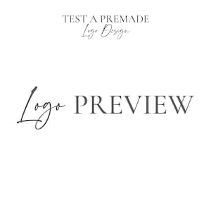 Könnte beinhalten: Eine Logo-Vorschau mit dem Text "Logo PREVIEW" in einer Serifenschrift und dem Wort "Logo" in einer handschriftlichen Schrift.
