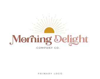 Sun Logo Design: Retro Watermark Logo