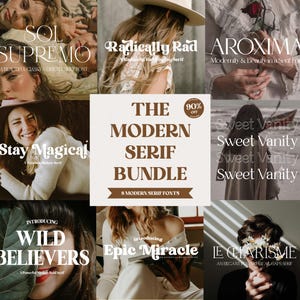 Modern Serif Bundle, Serif Font Bundle, Cricut Fonts, Serif Fonts, Procreate Fonts, Canva Fonts, Fonts for Cricut, Branding Fonts