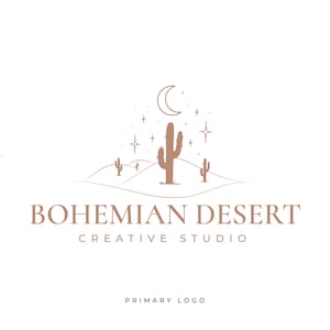 Cactus Logo, Desert Logo, Earthy Logo, Blog Logo, Branding Kit, Branding Set, Adventure Logo, Mountain Logo, Boho Logo, Branding Kit Logo