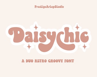 Groovy Font, Retro Groovy Font, Cricut Fonts, Canva Font, Procreate Fonts, Modern Font, Logo Font, Boho Font, Silhouette Font, SVG Font