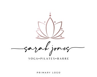 Lotus Logo, Yoga Logo, Health Logo, Fitness Logo, Wellness Logo, Pilates Logo, Mental Wellness Logo, Health Wellness Logo, Branding Logo