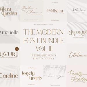 Modern Font Bundle, Wedding Fonts, Canva Fonts, Branding Fonts, Cricut Fonts, Procreate Fonts, Handwritten Fonts, Fonts for Cricut