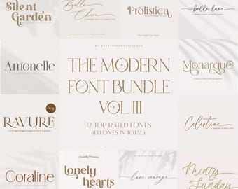 Modern Font Bundle, Wedding Fonts, Canva Fonts, Branding Fonts, Cricut Fonts, Procreate Fonts, Handwritten Fonts, Fonts for Cricut