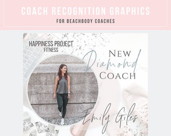 UPDATED Beachbody Coach Recognition Graphics, coach recognition, diamond coach, LEADERBOARD, Diamond roadmap, CANVA template