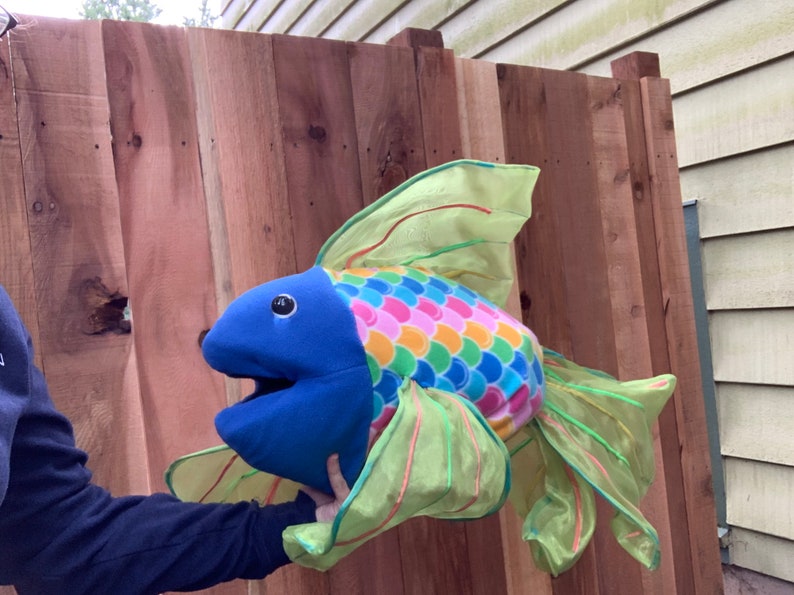 Full Body Hand Puppet Rainbow Fish Etsy