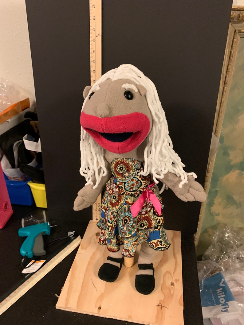 Full Body Hand Puppet Lipstick Lady Etsy