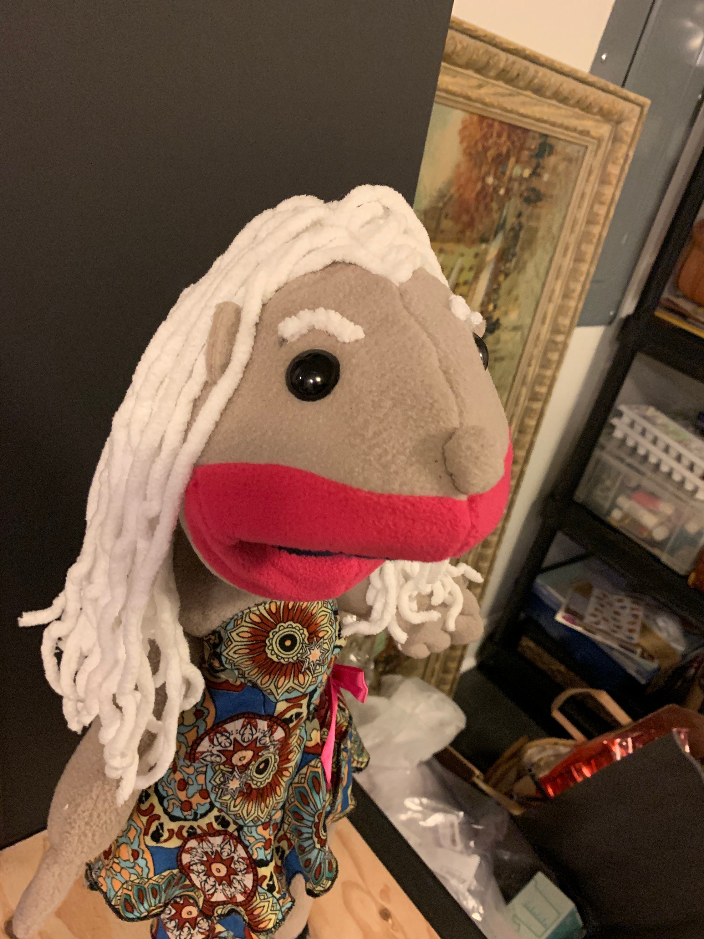 Full Body Hand Puppet Lipstick Lady Etsy