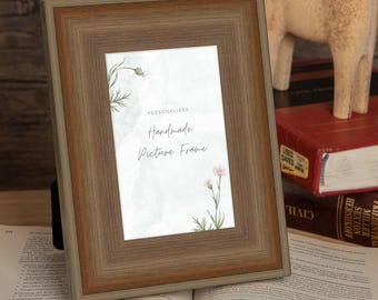 Handmade Solid Walnut Picture Frame, Teak Wood Photo Frame, Custom Frames For Wall Art, 4x7, 5x10, 7x9, 8x10