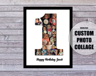 Photo Collage Gift Photo Collage Number Photo Collage Etsy