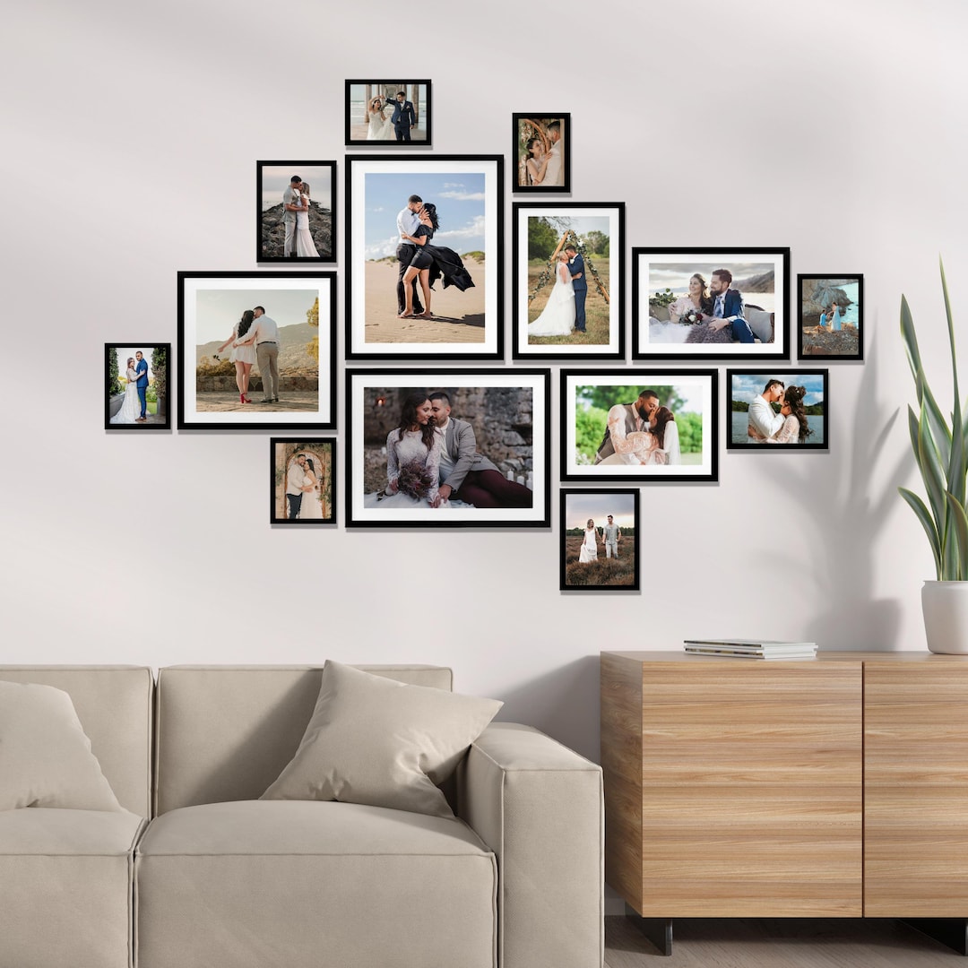 Elegant Personalized Photo Frames Collage, Set of 14 Individual Picture ...