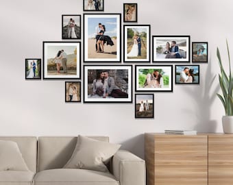Gallery Wall Frames Set of 14 | Black Picture Frames for Modern Home & Living Room Wall Decor