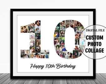 Collage fotografico del 10° anniversario / Collage del 10° anniversario / Regalo del 10° anniversario / Anniversario del 10° anniversario / Collage del 10° compleanno / Pietra miliare
