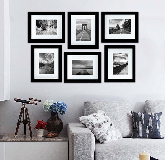 6 Pieces Wood Wall Mount Photo Frame Set, Shyenthic Wooden Picture Frames,  Gallery Wall Frames, Gallery Wall Set, Frames for Wall Art 