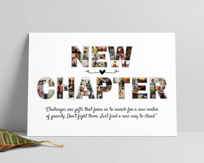 Next Chapter At Work Personalised New Chapter Gift, Farewell Custom Gift Collage, Coworker ...