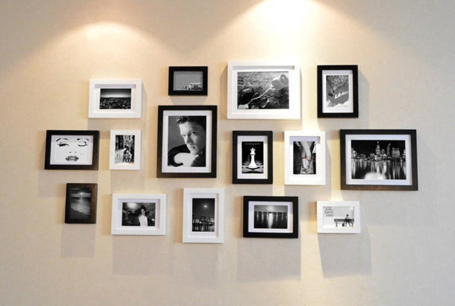 Modern Black Gallery Wall Frame Set, 15 Piece Photo Collage Frames ...