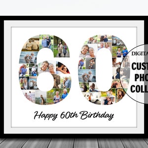 60th Birthday Gifts For Women 60th Birthday Gift For Men 60th Anniversary Gift 60th Birthday Ideas Mom 60th Birthday Gift Photo Collage Gift image 1