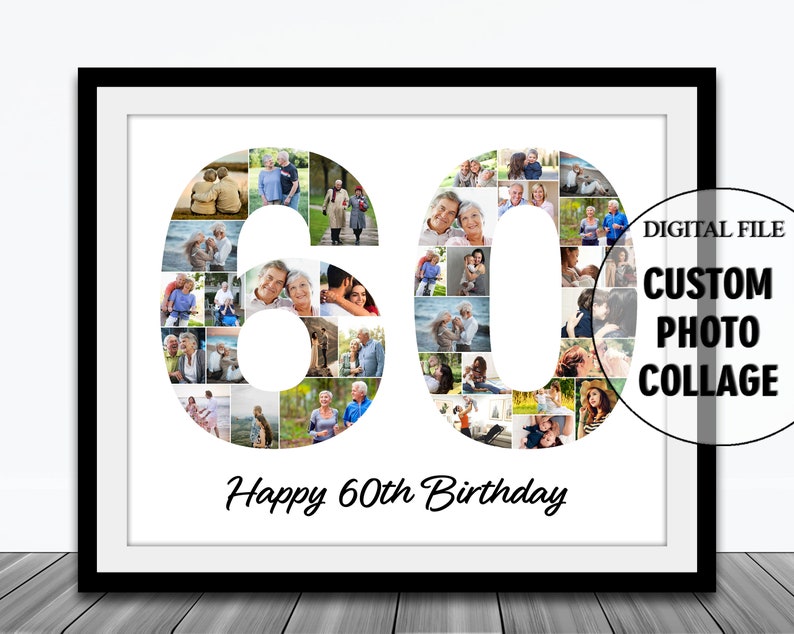 60th Birthday Gifts For Women 60th Birthday Gift For Men 60th Anniversary Gift 60th Birthday Ideas Mom 60th Birthday Gift Photo Collage Gift image 1