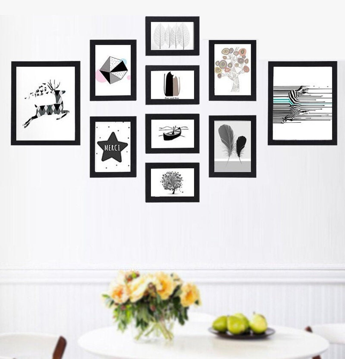 Photo Picture Wall Frame Set Gallery Modern 10 Etsy