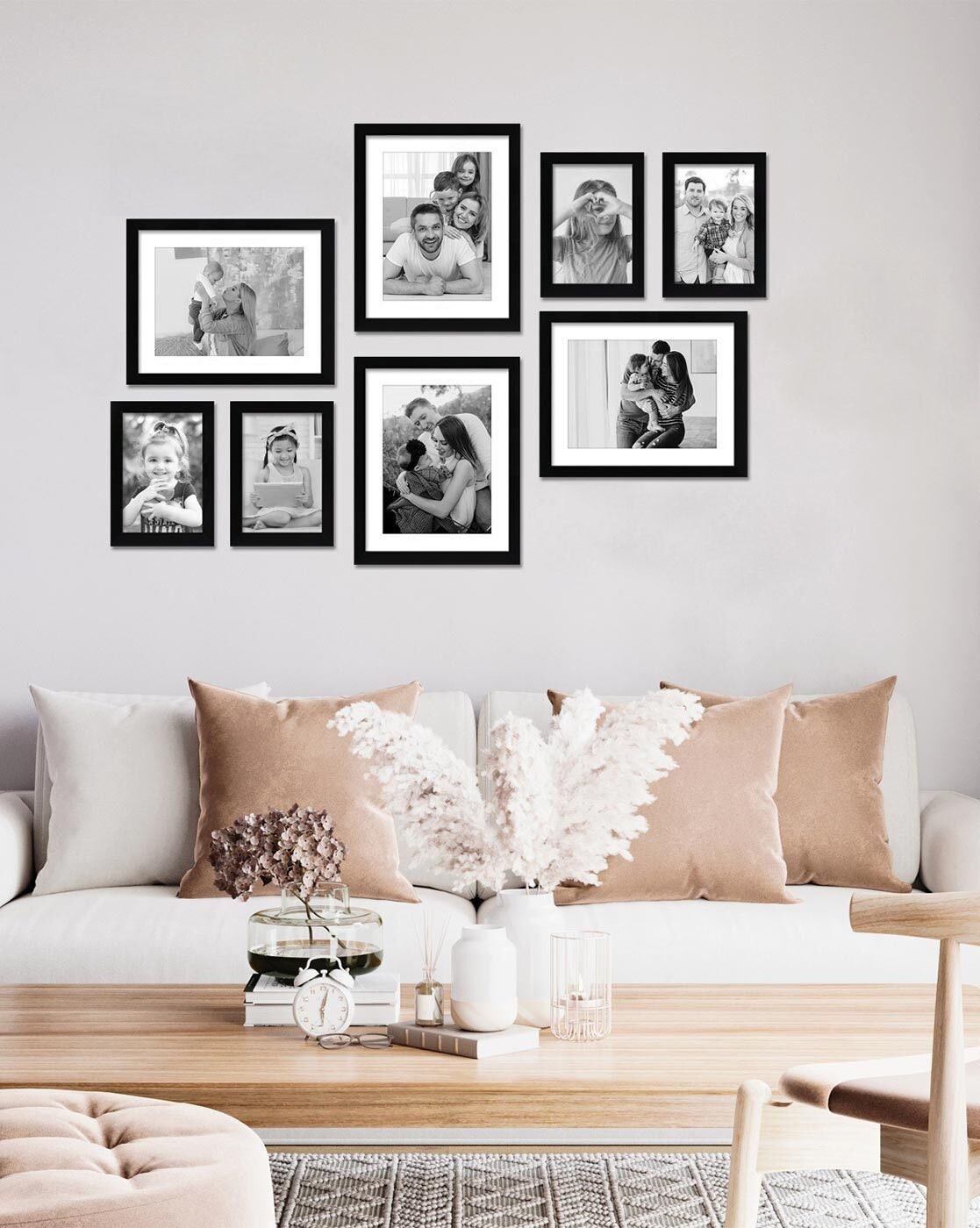 Buy Modern Living Collage Frame White/Oak - 7 Pictures here