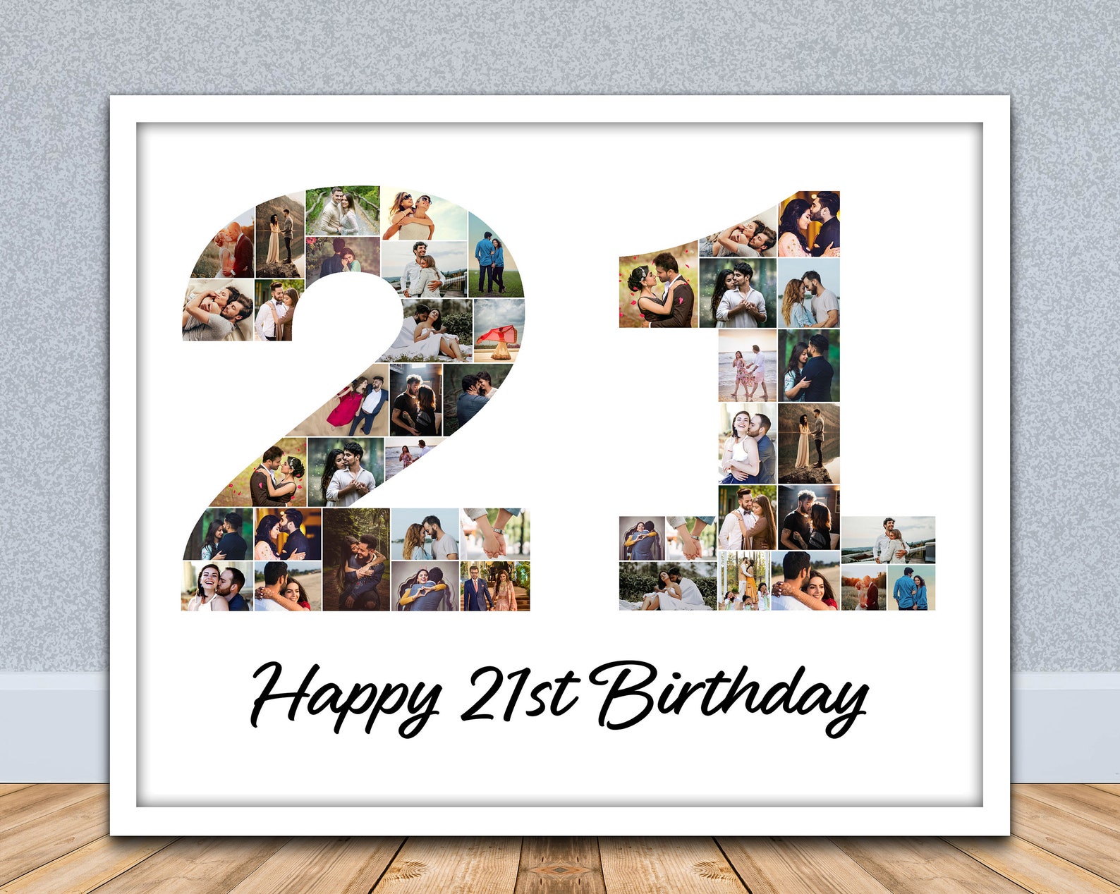 21. Geburtstag FotoCollage / Digitaldruck / Geschenke für ihn | Etsy