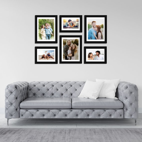 Gallery Wall Frame Set of 6 Picture Frames in Black & White Frames