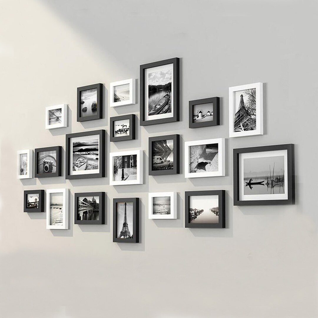 20 Pieces One Set of Different Size Solid Wood Picture Photo Frame Set