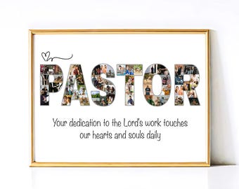 Personalized Church Pastor Photo Collage, Youth Ministry Pastor Appreciation Gift, Bible Study Gifts, Christian Group, Church Photo Collage