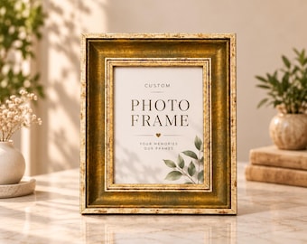 Rustic Wooden Picture Frame, Desktop Display Picture Holder, Vintage Handmade Home Decor