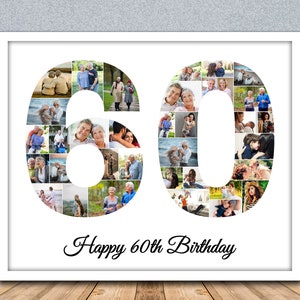 60th Birthday Gifts For Women 60th Birthday Gift For Men 60th Anniversary Gift 60th Birthday Ideas Mom 60th Birthday Gift Photo Collage Gift image 2