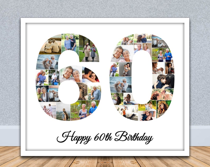 60th Birthday Gifts For Women 60th Birthday Gift For Men 60th Anniversary Gift 60th Birthday Ideas Mom 60th Birthday Gift Photo Collage Gift image 2