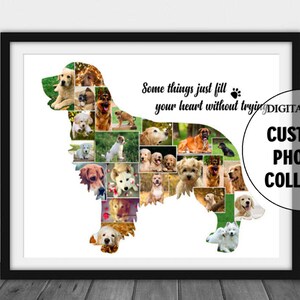 Golden Retriever Gifts, Golden Retriever Art, Dog Collage Picture, Dog Collage Digital, Personalized Photo Collage, Collage Print, Wall Art