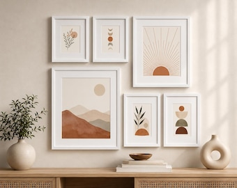 White Diy Gallery Wall Set, Modern Minimalist Modern Frames, Cohesive Customizable Gallery Kit