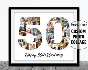 50° regalo fotografico per il cinquantesimo compleanno, collage fotografico per il cinquantesimo compleanno, idee regalo per il cinquantesimo compleanno