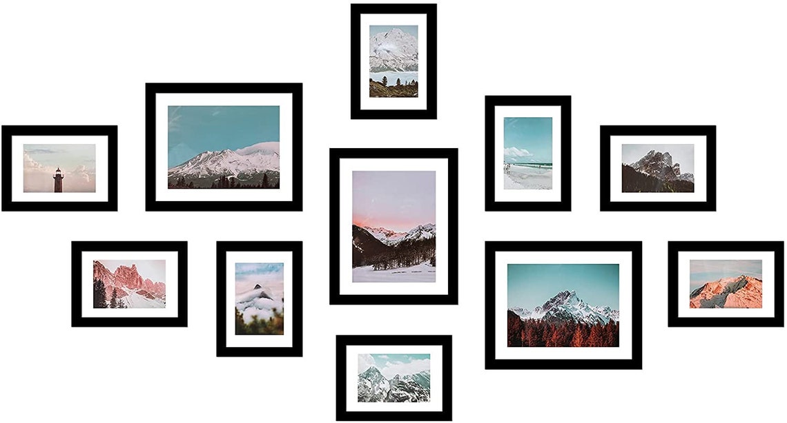 11 Pack Picture Frames Set 5x7 8x10 Gallery Wall Photo Frames Etsy