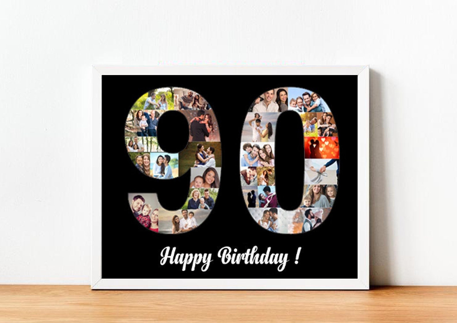 90th Birthday Poster, Picture Collage, 90th Birthday Gift, 90th