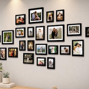 23 Piece Black Large Photo Frame Set, Gallery Wall Gallery Wall Frames, Modern Black Photo Frames