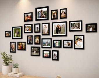 23 Piece Black Large Photo Frame Set, Gallery Wall Gallery Wall Frames, Modern Black Photo Frames