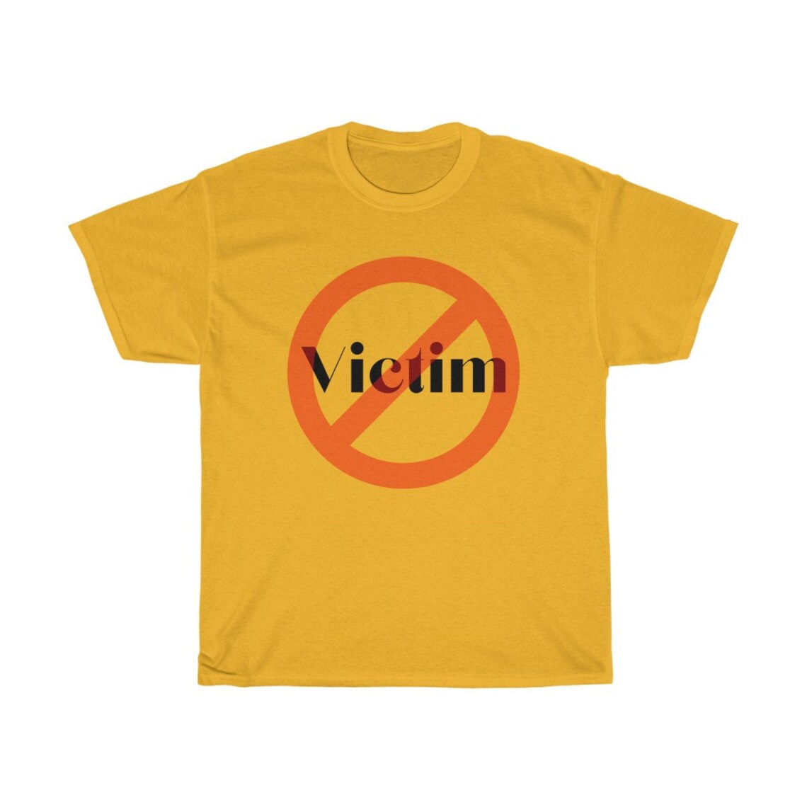 No Victim TShirt. Victim Tee With Red Circle Around And Slash Etsy
