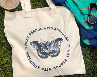 70s style harry flower kindness tpwk tote bag