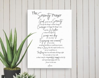 Serenity Prayer full version canvas wall art sign for a Christian gift or 12 steps addiction recovery