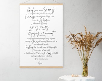 Serenity Prayer full version wall art Poster with wooden hanger frame for addiction recovery