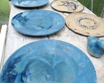 Handgefertigte Keramikteller, flache Teller, Speiseteller, Vorspeisenteller, Sushi-Teller, Einweihungsteller, Einzugsgeschenk, Geburtstagsgeschenk