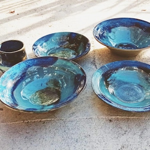 Dinner set - 6 pieces, Ceramic plates, dinner plates, sushi plate, Housewarming Plates, Housewarming Gift, tableware, marble, flat plate,