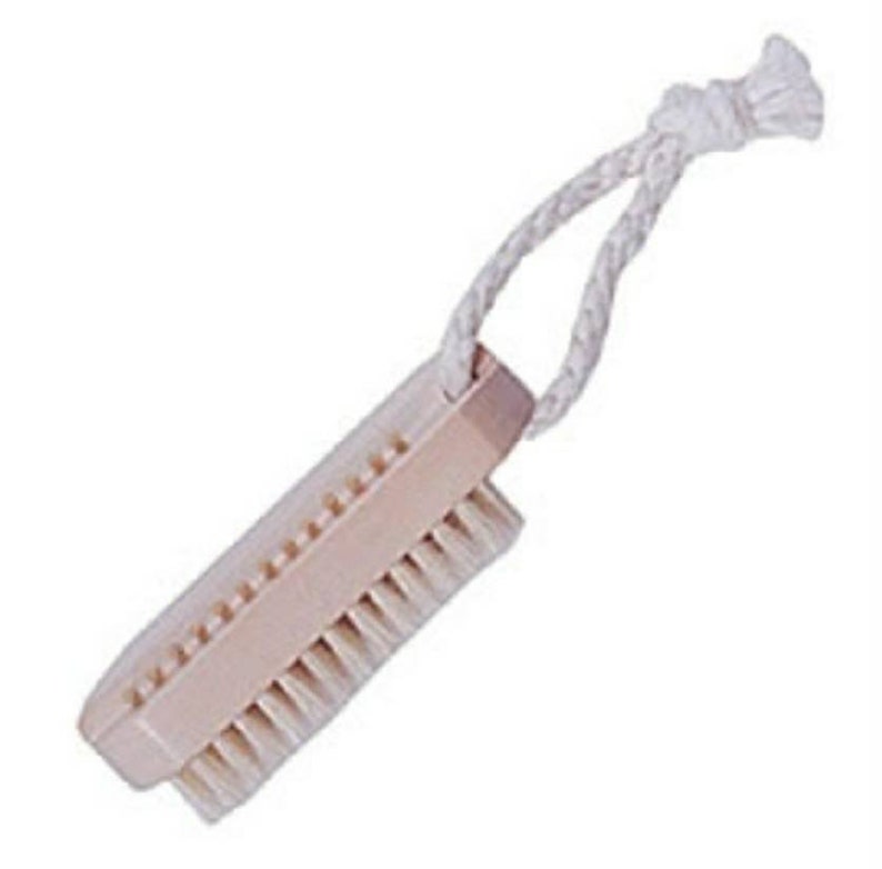 Wooden Nail Brush with hanging Rope Etsy